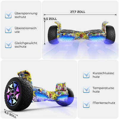 iHoverboard H8/H8Pro LED Schwarz Hoverboard Gelände 8.5"