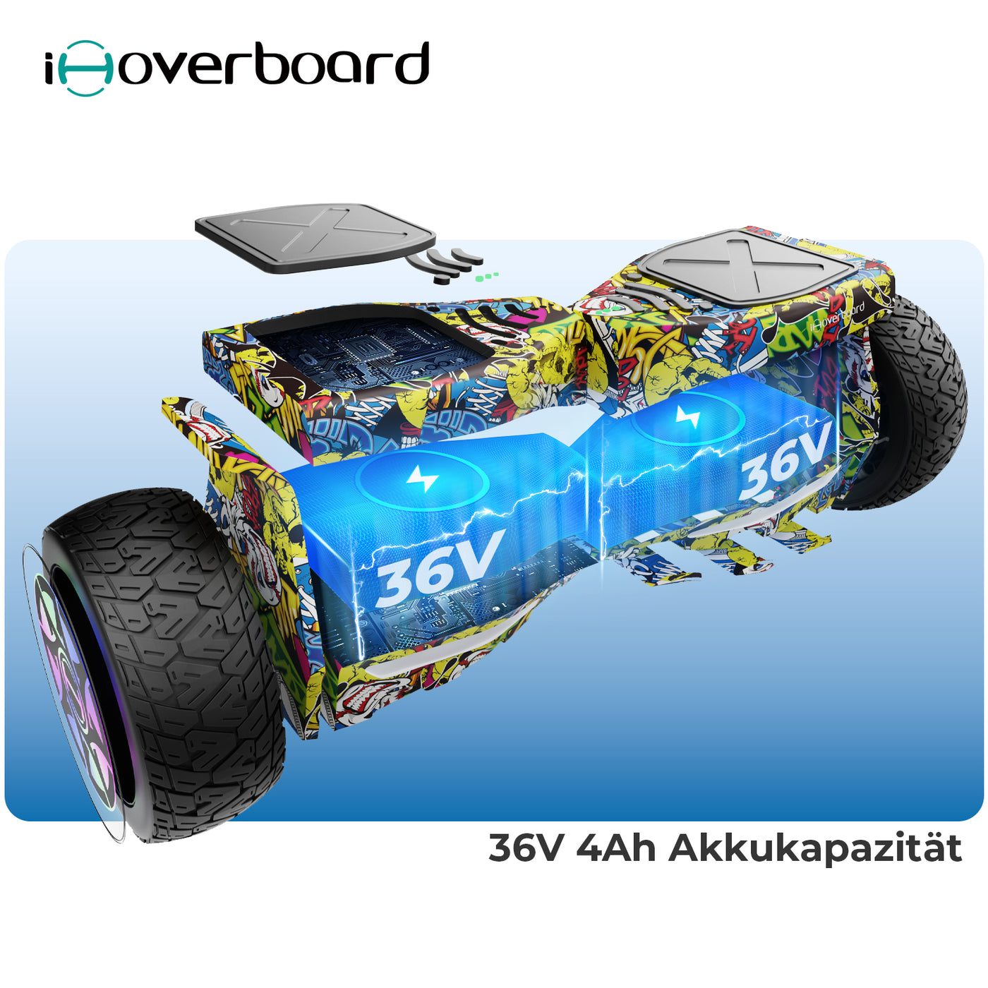 iHoverboard H8/H8Pro LED Schwarz Hoverboard Gelände 8.5"