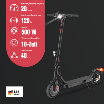 iScooter E-Scooter Mit Straßenzulassung Mit Doppelfederung (ABE,eKFV)