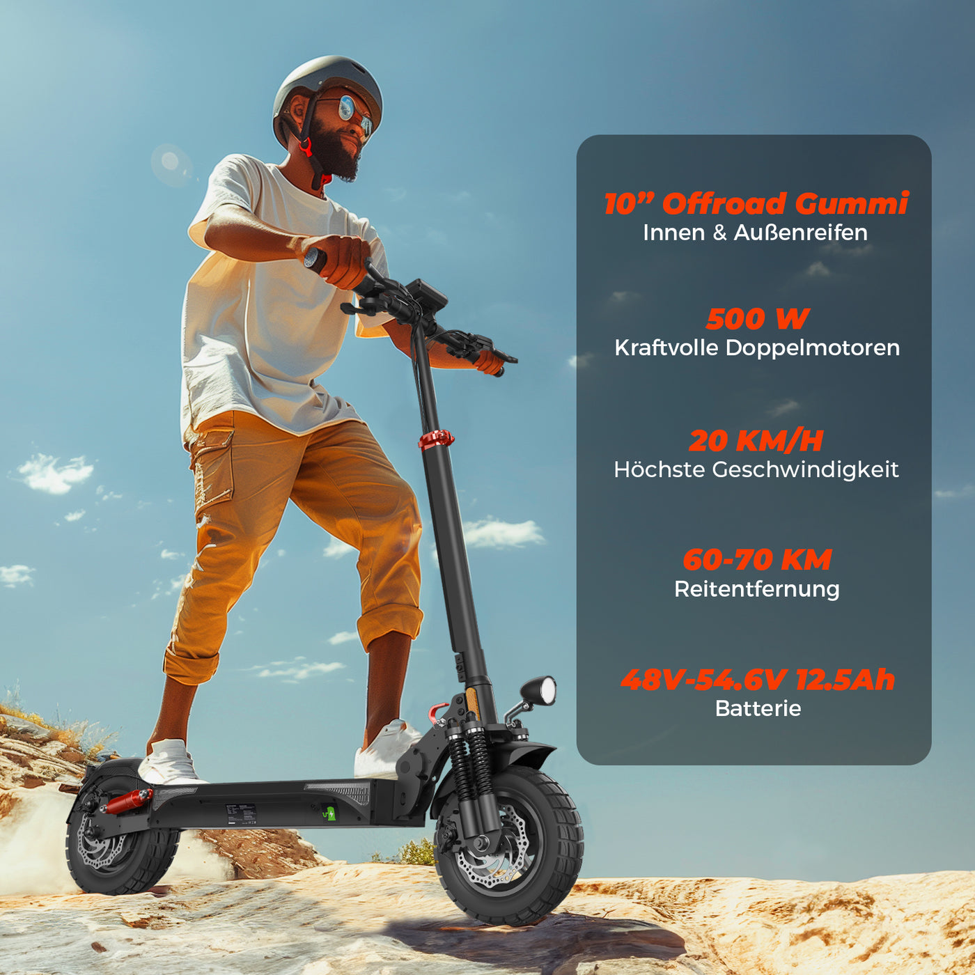 iScooter 1000W T4 Offroad E-Scooter Mit Straßenzulassung (ABE/eKFV)